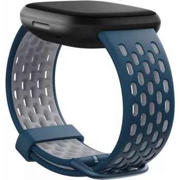 Fitbit FB174SBNVGYL - correa - azul - gris - Fitbit - Sense - Versa 3 - aluminio - silicona - acero inoxidable