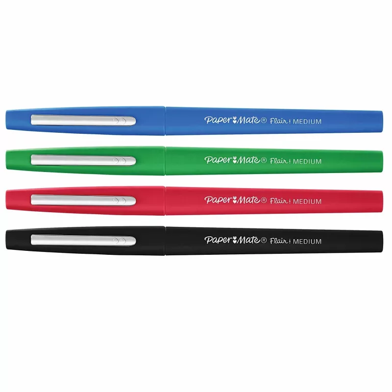Rotuladores de fieltro Papermate Flair Medium negro azul verde rojo 4 uds.