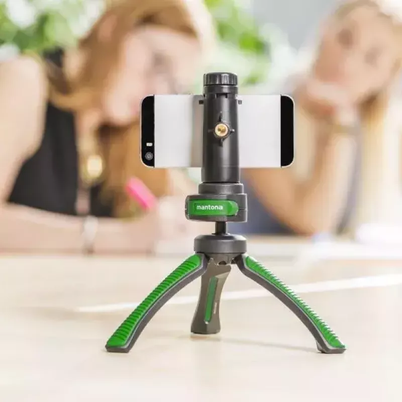 Trípode Mantona 21407 para smartphone y cámara digital negro verde