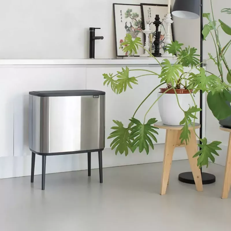 Cubo de basura Brabantia 316227 34L rectangular plástico acero inoxidable