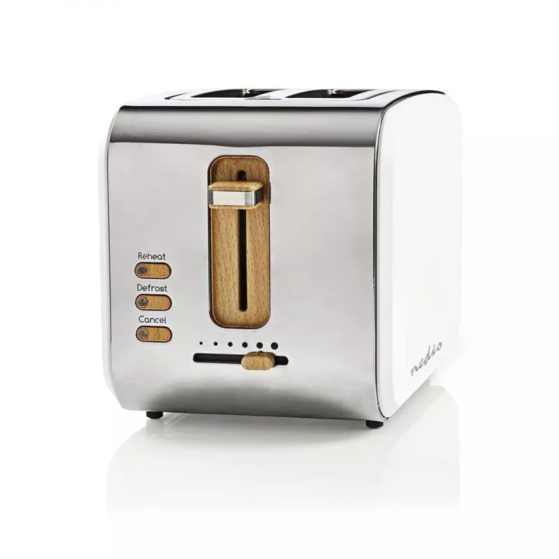 Nedis KABT510EWT Tostadora, 2 ranuras anchas, soft-touch, blanca