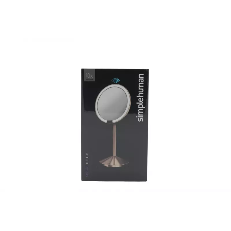 Espejo plegable con sensor simplehuman, 12 cm, recargable, acero inoxidable oro rosa