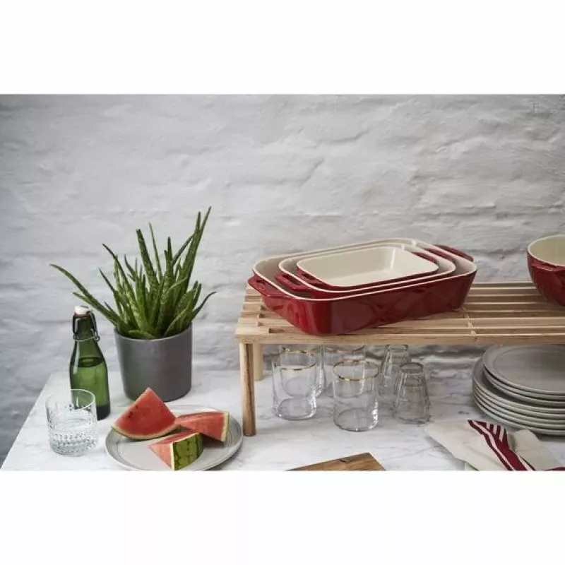 Molde de horno rectangular de cerámica ZWILLING antiadherente 3 piezas, rojo, máx. 300°C