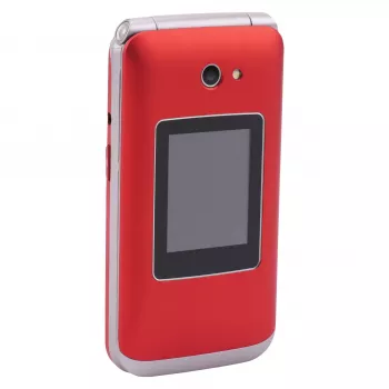 Teléfono plegable Olympia VITUS 4G — 2,8 pulgadas (7,11 cm) LCD, Bluetooth, radio FM, 147 g, Rojo