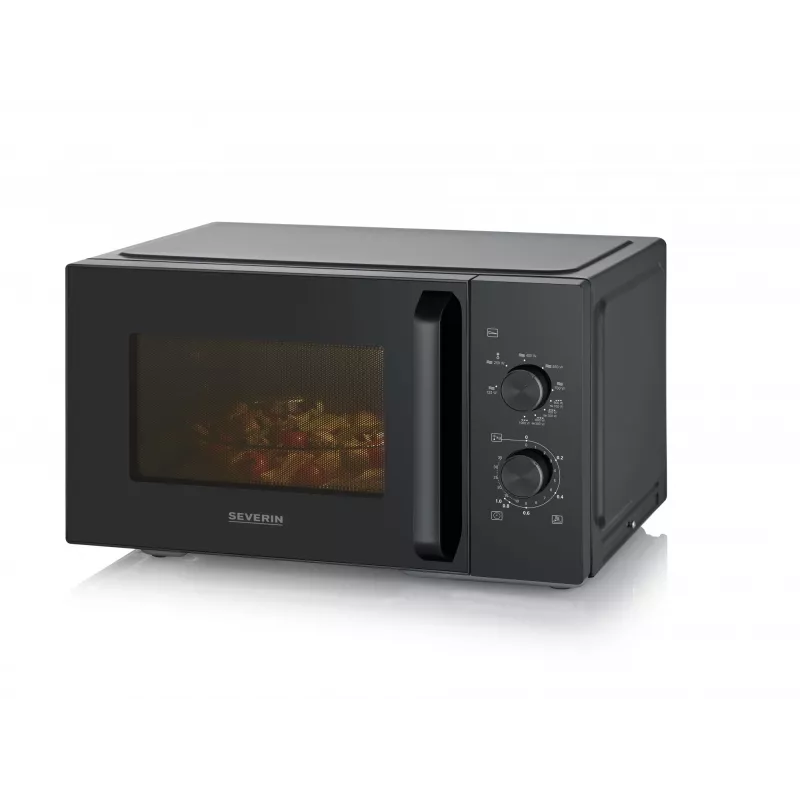 Microondas combinado SEVERIN MW 7792, aparato de sobremesa, 20 L, 900 W, negro, botones y mando giratorio