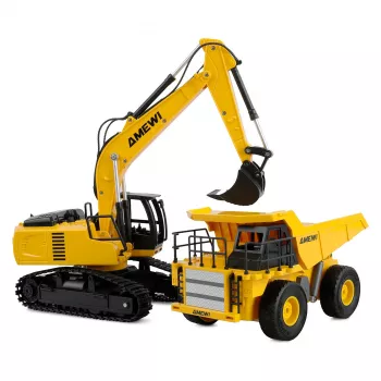 Amewi Volquete y excavadora de cadenas 2en1 Set 1:24 RTR 6+