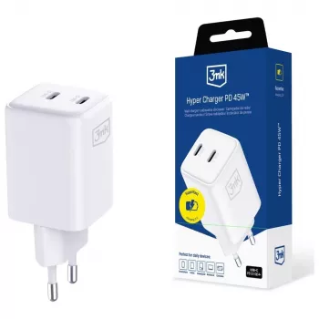 Cargador 3MK Hyper Charger PD 45W GaN QC4+ PPS — cargador rápido USB-C 45W