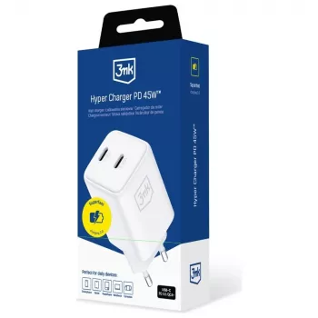 Cargador 3MK Hyper Charger PD 45W GaN QC4+ PPS — cargador rápido USB-C 45W