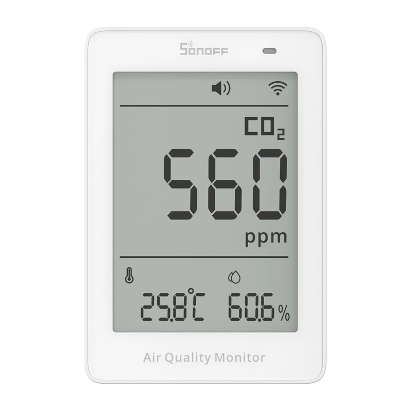 Sonoff AirGuard CO2 SAWF-08P medidor de calidad del aire WiFi LCD