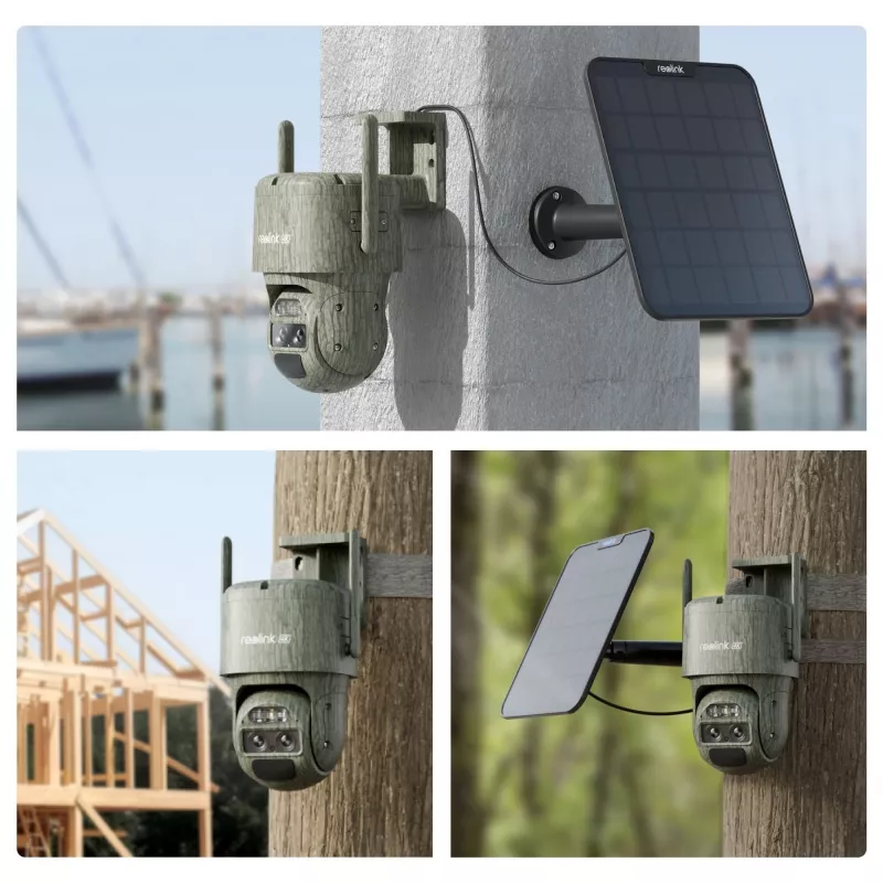 Reolink TrackMix Series G770 con panel solar 2 cámara de vigilancia con batería 4G LTE de doble objetivo