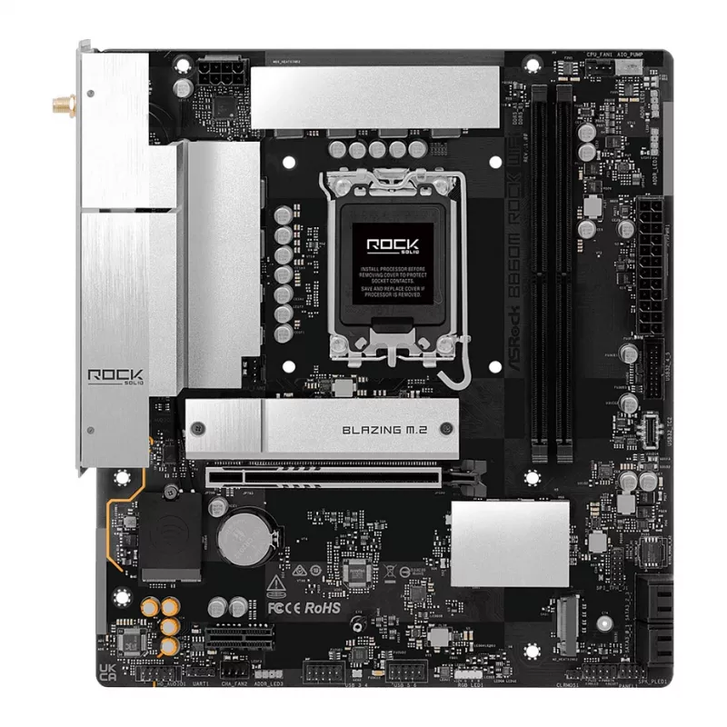 Placa base ASRock B860M Rock WiFi (mATX, Intel LGA 1851, DDR5, HDMI, DisplayPort)