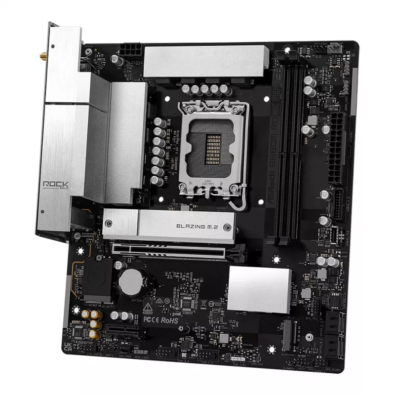 Placa base ASRock B860M Rock WiFi (mATX, Intel LGA 1851, DDR5, HDMI, DisplayPort)