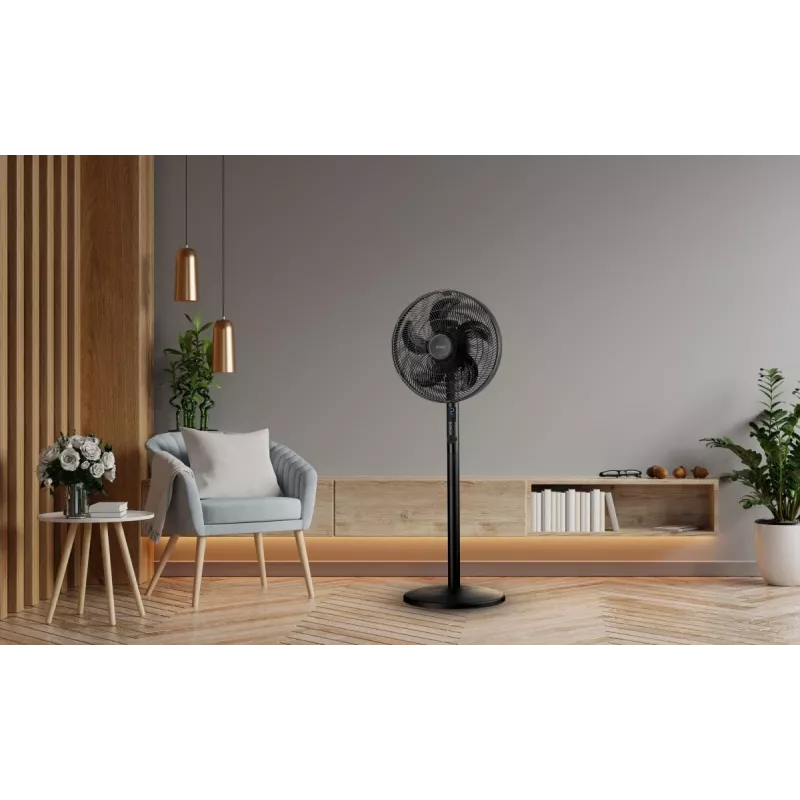 Ventilador de pie y de mesa 2 en 1 Noveen F535 X-Line, 40 cm, negro