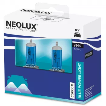 Lámpara halógena Neolux H4 Blue Power Light pack de 2 — 12V, 100/90W