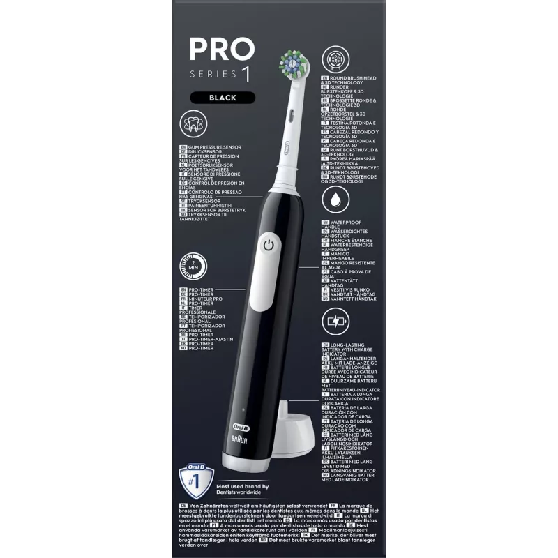 Cepillo de dientes eléctrico BRAUN Oral-B Pro Series 1, negro