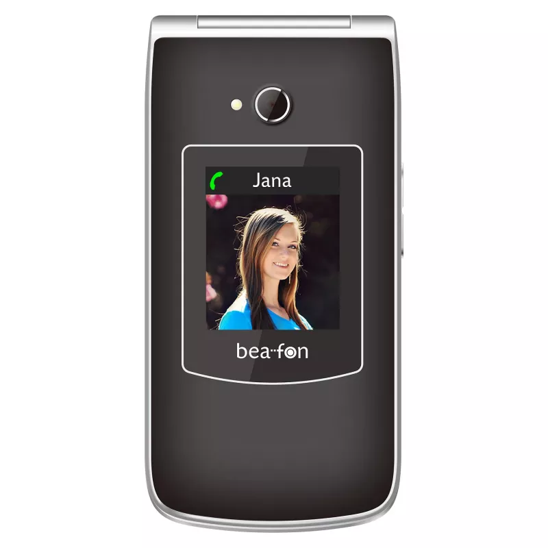 Teléfono móvil plegable de teclas grandes Beafon SL645 LTE 4G para mayores negro-plata 2,8