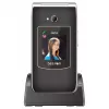 Teléfono móvil plegable de teclas grandes Beafon SL645 LTE 4G para mayores negro-plata 2,8