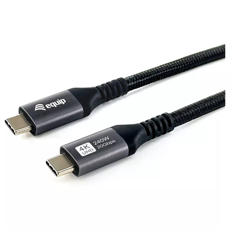 Cable EQUIP USB4 Gen 2x2 C–C 3,0m, PD 100W, 4K/60Hz, 20Gbps, negro