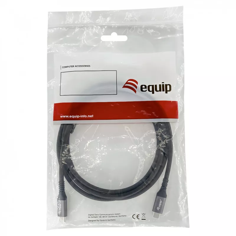 Cable EQUIP USB4 Gen 2x2 C–C 3,0m, PD 100W, 4K/60Hz, 20Gbps, negro