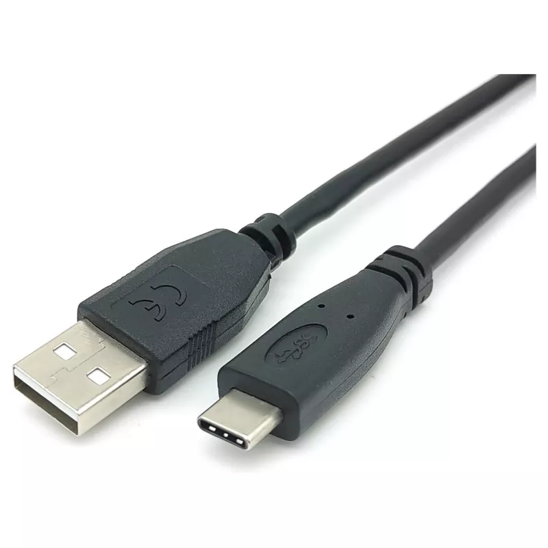 Cable EQUIP USB 2.0 C a A M/M 0,5 m, USB 2.0, 0,48 Gbit/s, contactos niquelados, negro