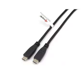 Cable USB-C a USB-C 2.0 EQUIP 128833, 0,5 m, PD 60 W, 0,48 Gbit/s, contactos niquelados, negro