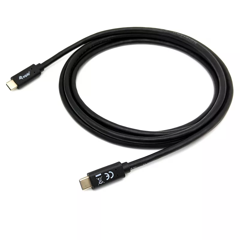 Cable USB-C a USB-C EQUIP 128348, USB 3.2 Gen 1 (5 Gbit/s), PD 60 W, 0,5 m, negro