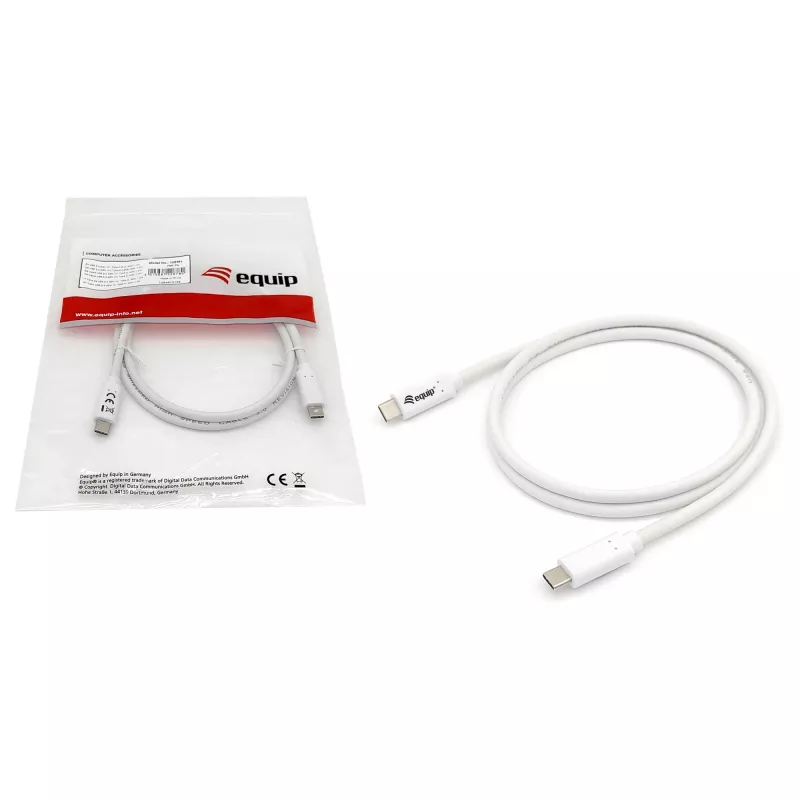 Cable EQUIP USB 3.2 Gen 1 Type-C a Type-C 0,5 m PD 60 W 5 Gbit/s blanco
