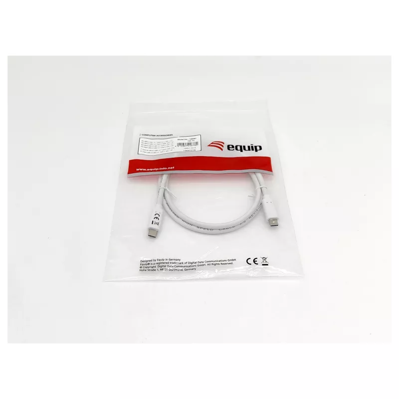 Cable EQUIP USB 3.2 Gen 1 Type-C a Type-C 0,5 m PD 60 W 5 Gbit/s blanco