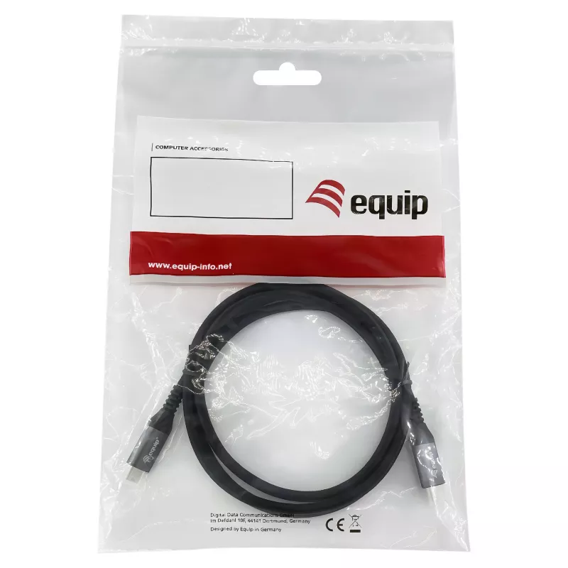Cable USB4 Gen3x2 C–C EQUIP 128380, 0.5 m, PD 3.1 240W, 40 Gbps, 8K/60Hz, negro