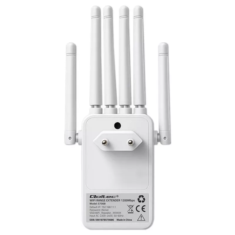 Amplificador de señal Wi‑Fi QOLTEC AC1200 – amplificador de señal dual band QOLTEC AC1200