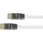 Cable de conexión DisplayPort 1.2, 4K / UHD @60Hz, conector macho de metal, contactos dorados, OFC, trenza de nailon blanco, 10m, PYTHON® Series (GC-M0200)