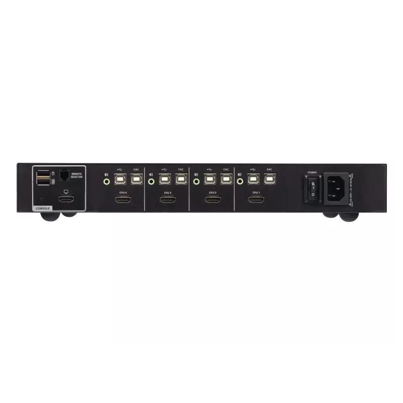 Conmutador KVM ATEN 4 puertos USB HDMI con CAC, 4K UHD 3840x2160@60Hz, carcasa de metal
