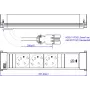 Bachmann 916.506 Power Frame M Regleta, 3x Schuko, 1x USB-C 30 W, 0,2 m