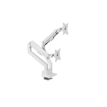 Soporte de mesa para monitor Arozzi AZ-ALZARE-NEO-DUO-WT para 2 pantallas, hasta 81,3 cm (32 pulgadas), 18 kg en total, VESA 75x75–100x100, blanco