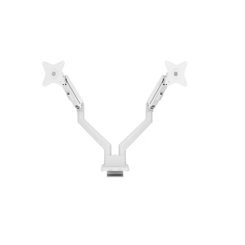 Soporte de mesa para monitor Arozzi AZ-ALZARE-NEO-DUO-WT para 2 pantallas, hasta 81,3 cm (32 pulgadas), 18 kg en total, VESA 75x75–100x100, blanco