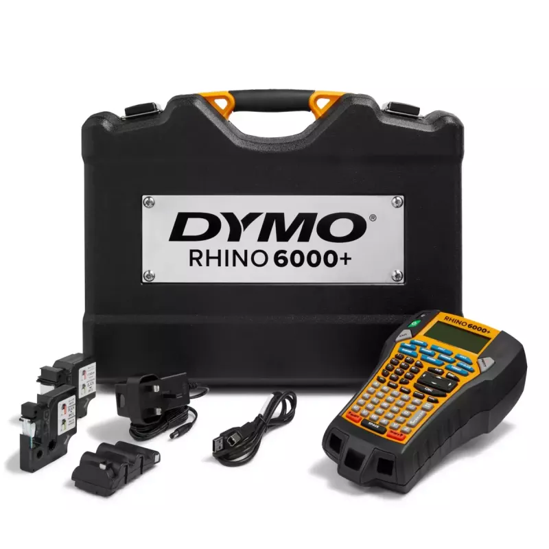 DYMO RHINO 6000+ ABC CASE UK Transferencia térmica directa negro amarillo