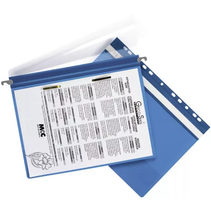 Archivador de colgar Durable 2561-06 A4 plástico azul transparente