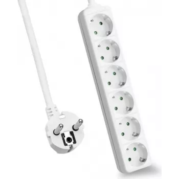 Regleta de enchufes helos CLASSIC 6 tomas 3,0 m cable sin interruptor