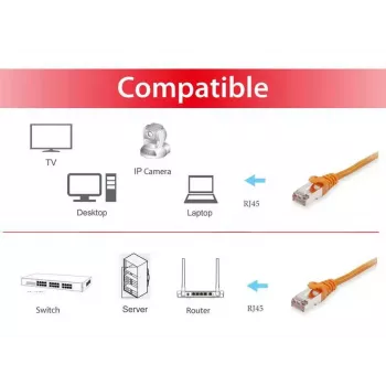 Cable de red Equip Cat.6 S/FTP cable de parcheo RJ-45 50m naranja