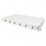 Caja de empalme de fibra óptica DIGITUS DN-96330/9APC 1U, equipada con 6x LC-APC DX, OS2, polímero/acero, gris claro
