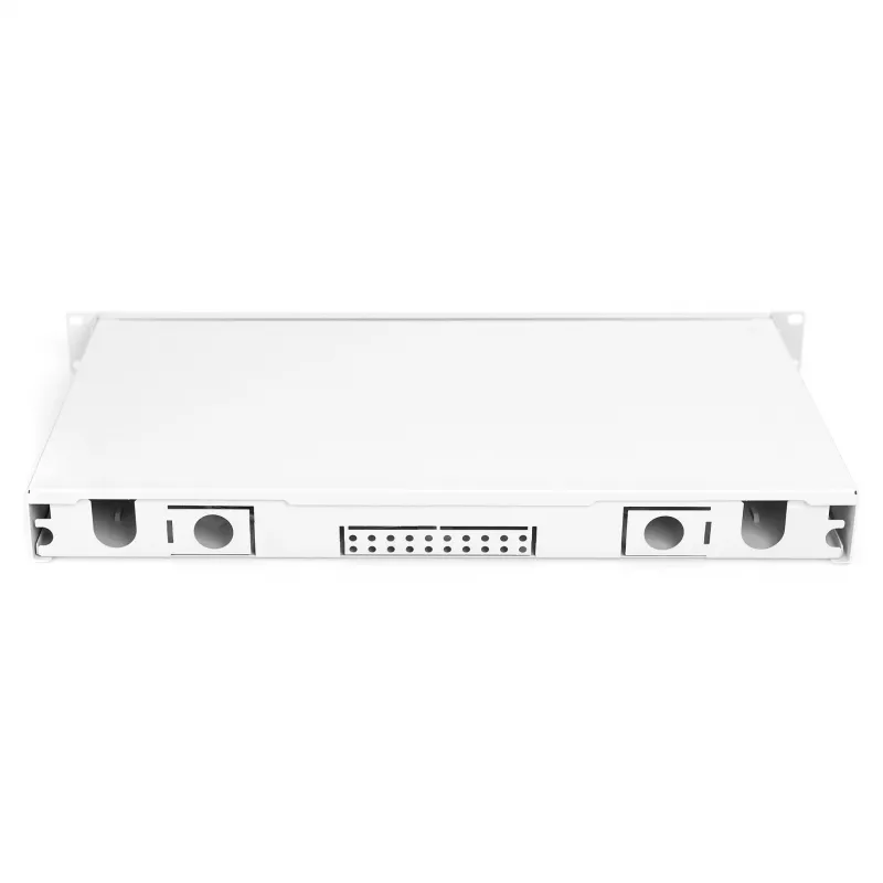 Caja de empalme de fibra óptica DIGITUS DN-96330/9APC 1U, equipada con 6x LC-APC DX, OS2, polímero/acero, gris claro
