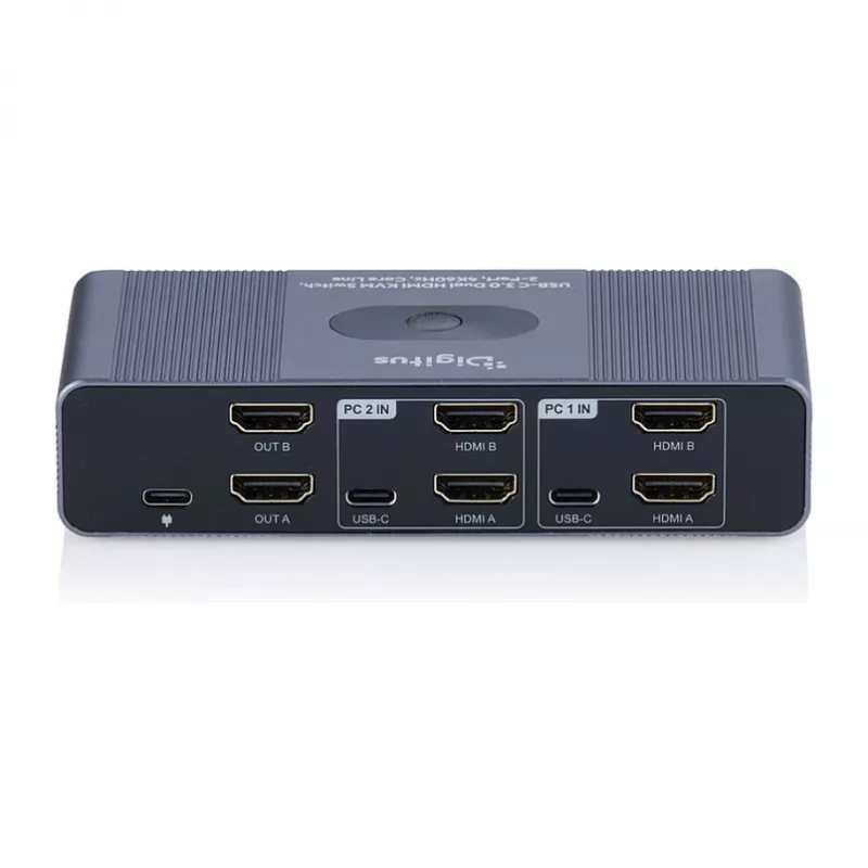 Conmutador KVM DIGITUS DS-12856 USB-C/USB-A 2 puertos Dual HDMI 4K60Hz (USB 3.2 Gen 1)