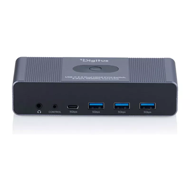 Conmutador KVM DIGITUS DS-12856 USB-C/USB-A 2 puertos Dual HDMI 4K60Hz (USB 3.2 Gen 1)