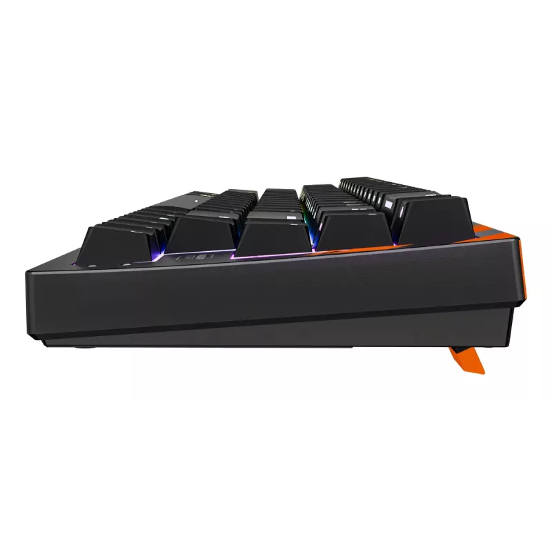 Teclado mecánico gaming Cherry K5 Pro TMR Compact — 65% QWERTY US, con cable USB, RGB, negro/naranja