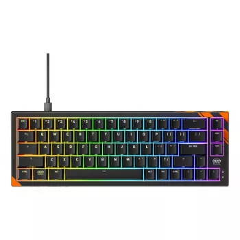 Teclado mecánico gaming Cherry K5 Pro TMR Compact — 65% QWERTY US, con cable USB, RGB, negro/naranja