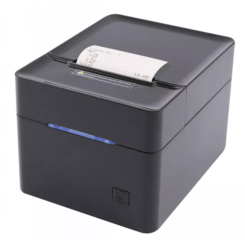 Impresora POS Olympia 947990055 — impresión térmica directa, 250 mm/s, diámetro de rollo 80 mm, ancho de impresión 80 mm, USB Type-A, RS-232, con cable, negra