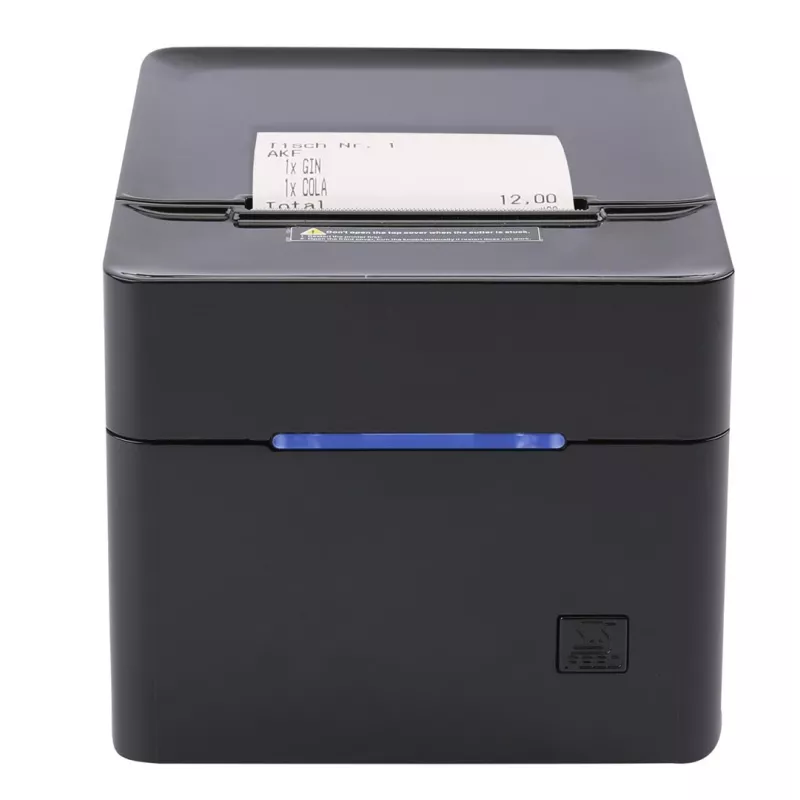Impresora POS Olympia 947990055 — impresión térmica directa, 250 mm/s, diámetro de rollo 80 mm, ancho de impresión 80 mm, USB Type-A, RS-232, con cable, negra