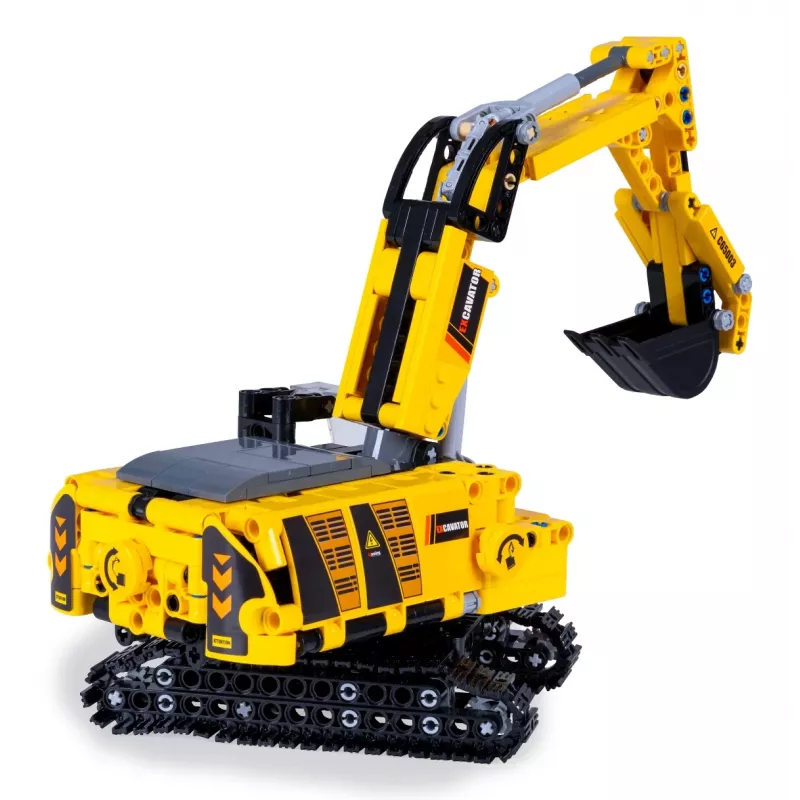 Excavadora de juguete Jamara CaDA excavadora bloques de construcción, edad recomendada 8+, peso 0,36 kg, negro/amarillo