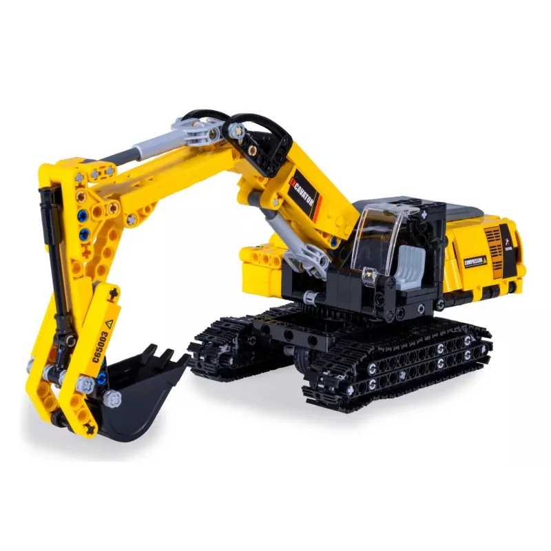 Excavadora de juguete Jamara CaDA excavadora bloques de construcción, edad recomendada 8+, peso 0,36 kg, negro/amarillo