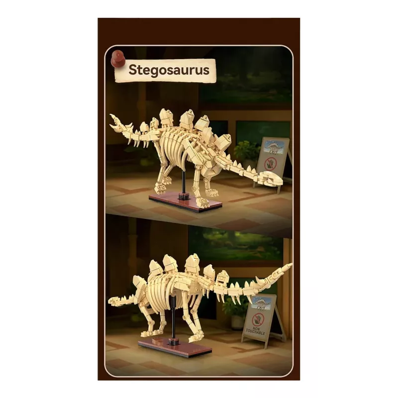 Set de construcción Jamara CaDA fósil de dinosaurio Stegosaurus — 297 piezas, edad 8+, beige/marrón